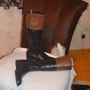 Etienne Aigner knee high black and brown boots size 9